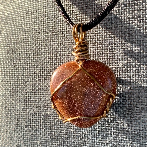 Goldstone Heart Necklace - Picture 5 of 6